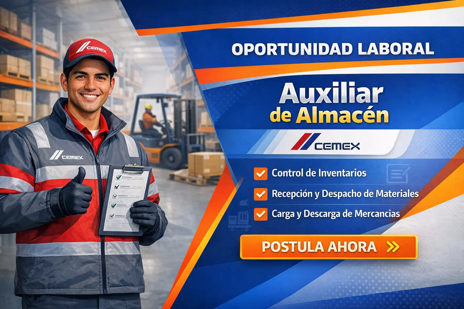 Lee más sobre el artículo Auxiliar de Almacén CEMEX