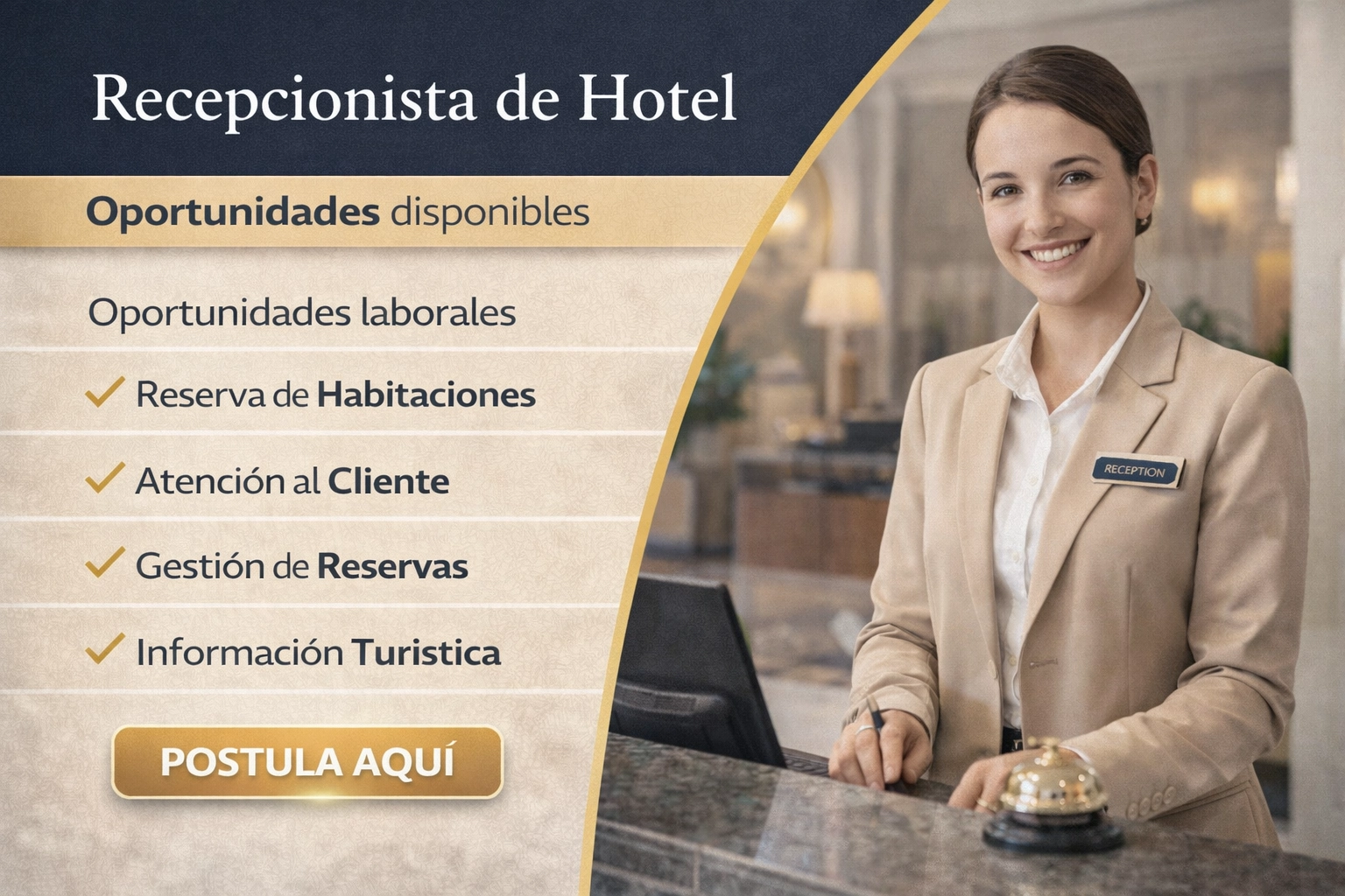 Lee más sobre el artículo Recepcionista de Hotel
