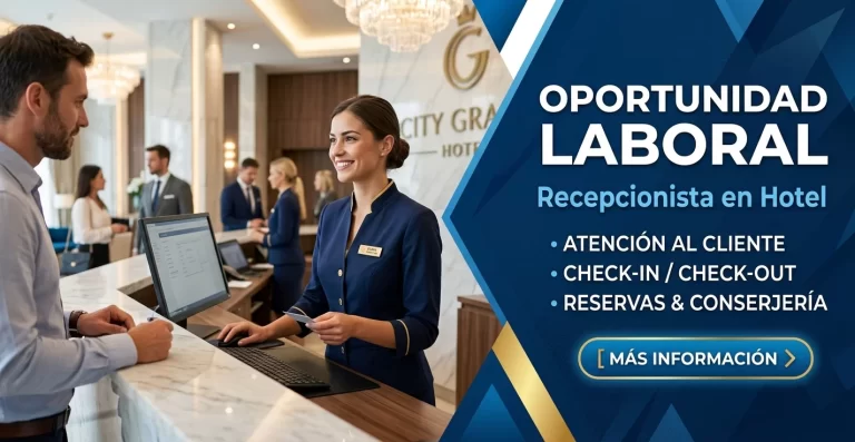 Lee más sobre el artículo Recepcionista en Hotel